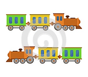 Toy train icon illustrated in vector on white background