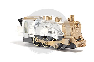 toy train isolated on white background, battery powered train.
