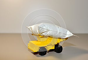 Toy truck with a bag of cocaine or flour to make bread