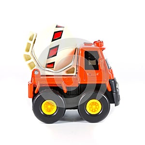 A toy truck concrete mixer