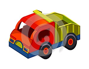 Toy truck isolated on white background vector