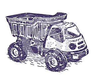 Toy truck vector drawing