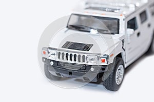 toy white jeep isolated