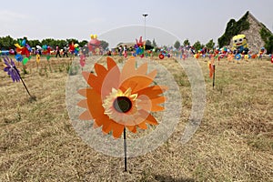 toy windmill is in the park