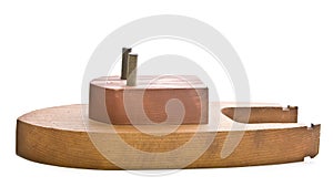 Toy wood tug boat