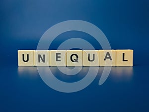 Toy word with the word UNEQUAL