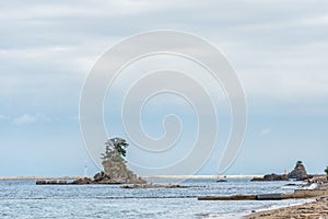 Toyama Bay is a bay located on the Amaharashi Coast,Onnaiwa Rock is a beauty spot of Amaharashi Coast.Japan