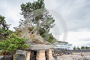 Toyama Bay Onnaiwa Rock at Amaharashi Coas, near Takaoka in Toyama Prefecture is a beauty spot.Japan