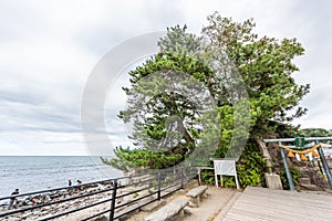 Toyama Bay Onnaiwa Rock at Amaharashi Coas, near Takaoka in Toyama Prefecture is a beauty spot.Japan