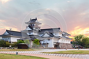 Toyama castle historic landmark in toyama japan with beautiful s