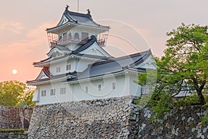 Toyama castle historic landmark in toyama japan with beautiful s