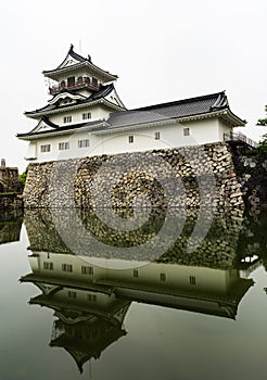 Toyama Castle with reflection on water, Toyama, Japan