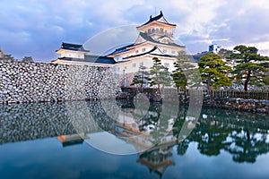 Toyama, Japan at Toyama Castle at Twilight