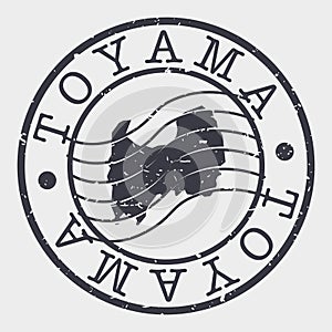 Toyama, Japan Stamp Postal. A Map Silhouette Seal. Passport Round Design. Vector Icon Design Retro Travel.