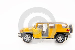 Toyota land cruiser yellow toy car