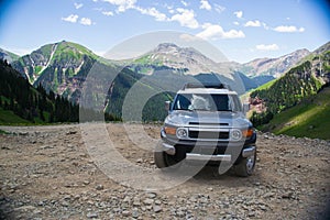 Toyota on the mountains photo
