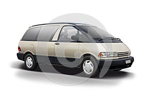 Toyota Previa gold color isolated on white photo