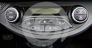 Toyota Yaris Hybrid car. Air conditioning interior panel