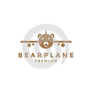 Toys airplane bear logo symbol icon vector graphic design illustration idea creative