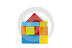 Toys blocks, multicolor wooden bricks