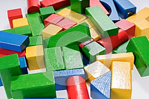 Toys blocks, multicolor wooden building bricks