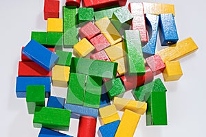 Toys blocks, multicolor wooden building bricks