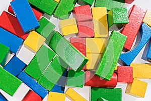 Toys blocks, multicolor wooden building bricks