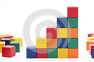 Toys blocks step stair, building bricks