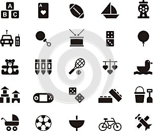 Toys and games icon set