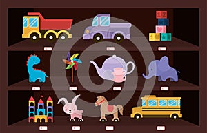 Toys icon set vector design