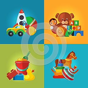 Toys icons for kids
