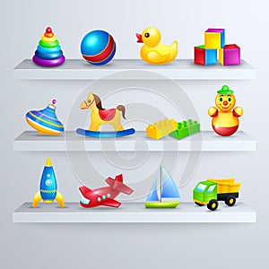 Toys icons shelf