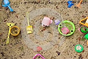 Toys in a sandbox