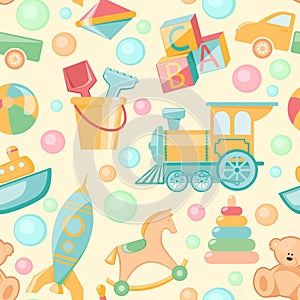 Toys seamless pattern