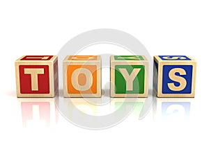 Toys wooden blocks  3d rendering