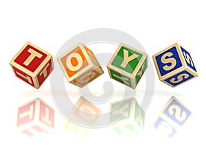 Toys wooden blocks  3d rendering