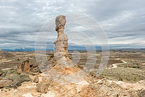 Tozal Solitario sandstone, Monegros in Huesca, Spain photo