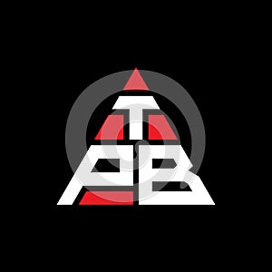 TPB triangle letter logo design with triangle shape. TPB triangle logo design monogram. TPB triangle vector logo template with red