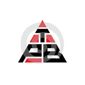TPB triangle letter logo design with triangle shape. TPB triangle logo design monogram. TPB triangle vector logo template with red