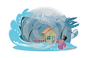 Natural Disasters Illustration concept on white background