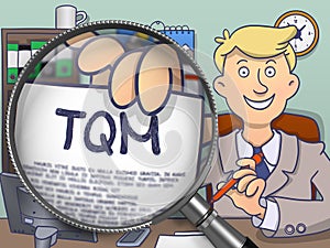 TQM through Magnifying Glass. Doodle Style.