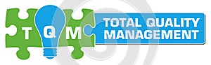 TQM - Total Quality Management Green Blue Bulb Puzzle Horizontal