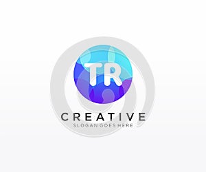 TR initial logo With Colorful Circle template vector