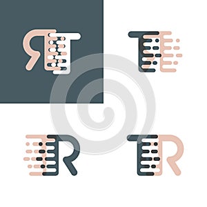 TR letters logo with accent speed pink and gray photo