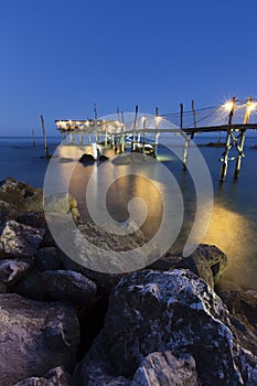 Trabucco in a blue background