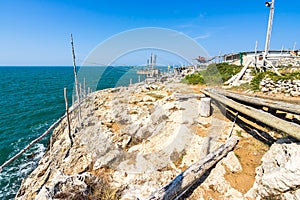 Trabucco of Mimi near Peschici, Apulia, Italy