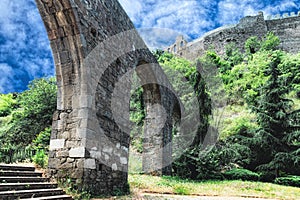 Trabzon, Turkey. Ancient ruined mystical castle against the sky