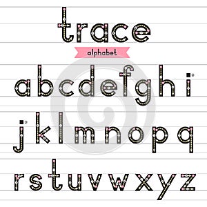 Trace alphabet lowercase letters. photo