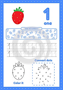 Trace, color, dot to dot on one page