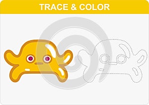 Trace and Color Educational Game For Children Printable Sheet To Play With Kids